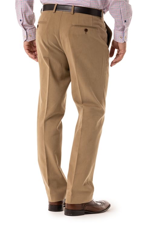 Thame Light Stone Brushed Cotton Chino