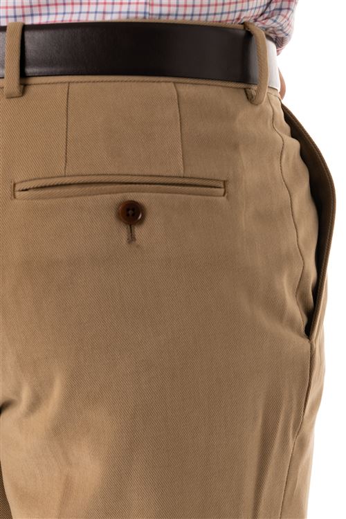 Thame Light Stone Brushed Cotton Chino