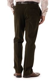 Thame Olive Brushed Cotton Chino