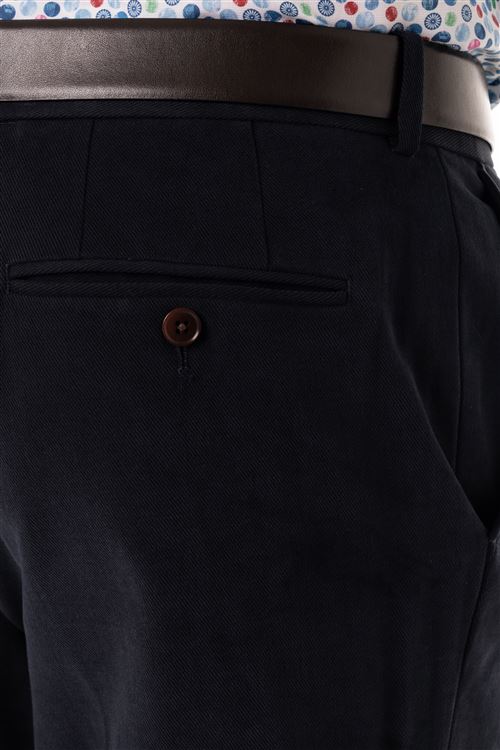 Thame Navy Brushed Cotton Chino