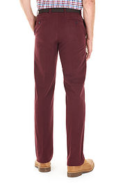 Longford Autumn Stretch Cotton Cranberry Chino Trousers