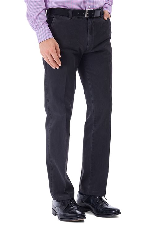 Longford  Autumn Stretch Cotton Charcoal Chino Trouser