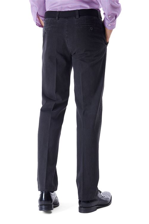 Longford  Autumn Stretch Cotton Charcoal Chino Trouser