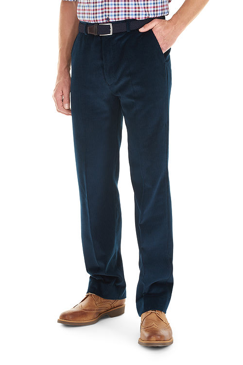 Verona Navy Stretch Cord Trousers