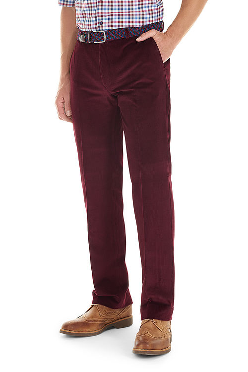 Verona Wine Stretch Cord Trousers