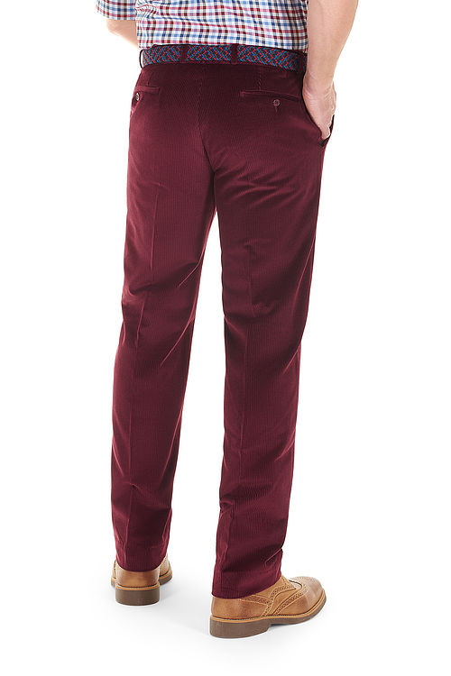 Verona Wine Stretch Cord Trousers