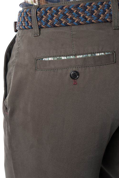 Romford Olive Stretch Cotton Chino Trouser