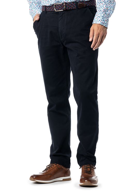 Romford Navy Stretch Cotton Chino Trouser