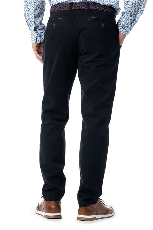 Romford Navy Stretch Cotton Chino Trouser