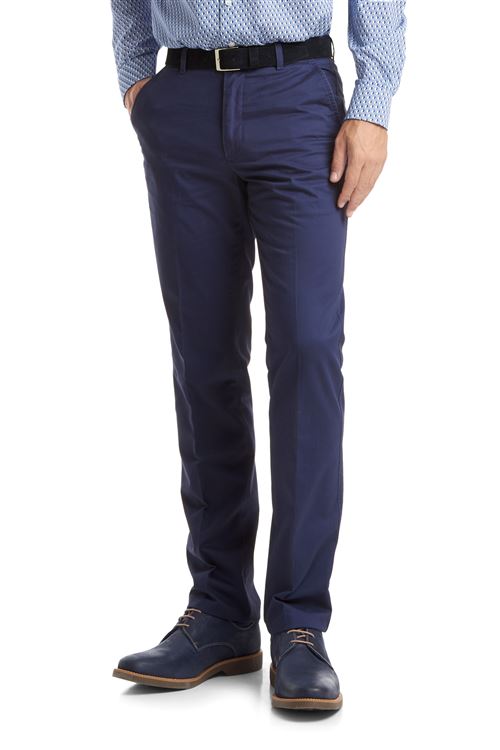 Romford Dark Blue Stretch Cotton Chino Trouser