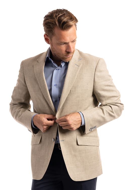 Roxby Beige Herringbone Jacket