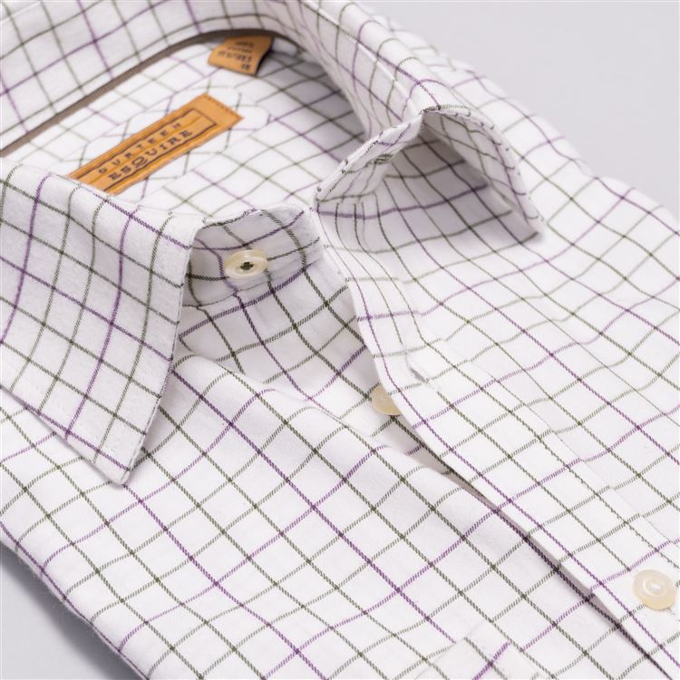 Cumbria Grape Brushed Cotton Check Shirt