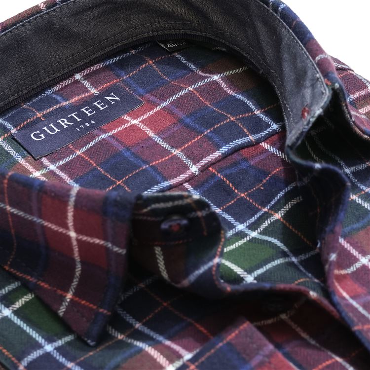 Barnaby Green Brushed Cotton Check Shirt