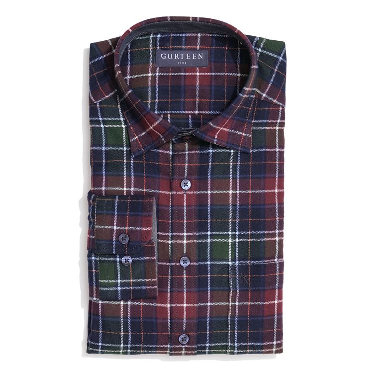 Barnaby Green Brushed Cotton Check Shirt