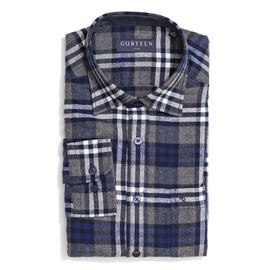 Barnaby Blue Brushed Cotton Check Shirt