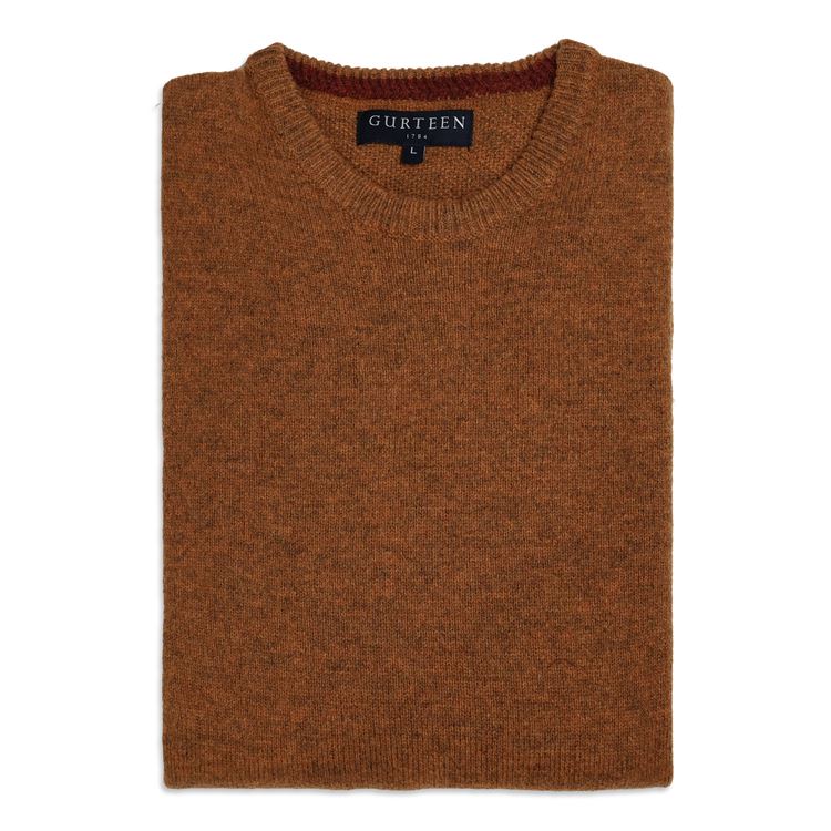 Kelso Gold Pure Wool Crew Neck Jumper