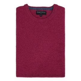 Kelso Poppy Red Pure Wool Crew Neck Sweater