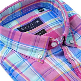Wentworth Pink Check Short Sleeved Cotton Shirt