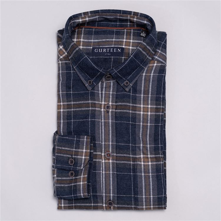 Durham Oatmeal Cotton Check Shirt