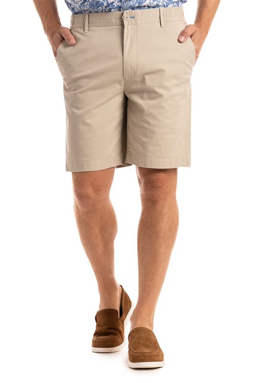 Ridgway Light Stone Elasticated Stretch Cotton Short