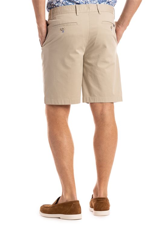 Ridgway Light Stone Elasticated Stretch Cotton Short