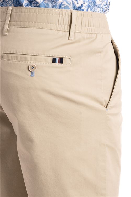 Ridgway Light Stone Elasticated Stretch Cotton Short