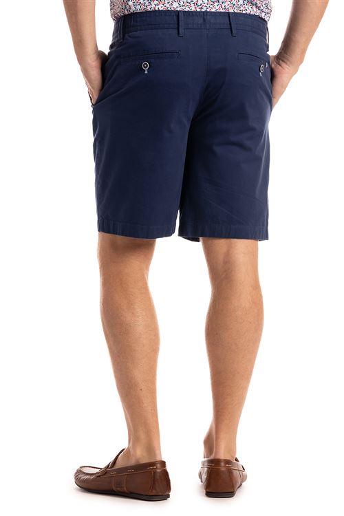 Ridgway Dark Blue Elasticated Stretch Cotton Short