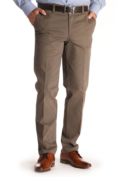 Ladbrook Autumn Stretch Cotton Taupe Chino Trouser