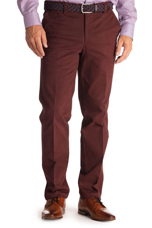 Ladbrook Autumn Stretch Cotton Cranberry Chino Trouser