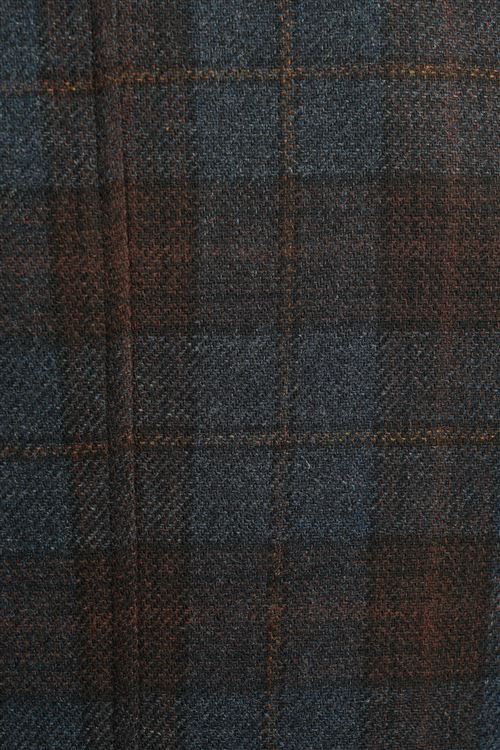 Gartmore Dark Blue Overcheck Short Overcoat