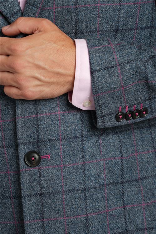 Johnston Pink Overcheck Short Overcoat