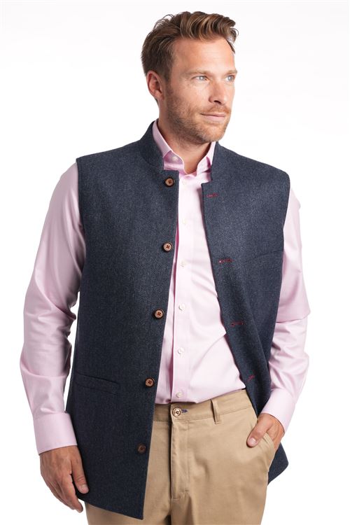 Penley Cobalt Wool Herringbone Sporty Waistcoat