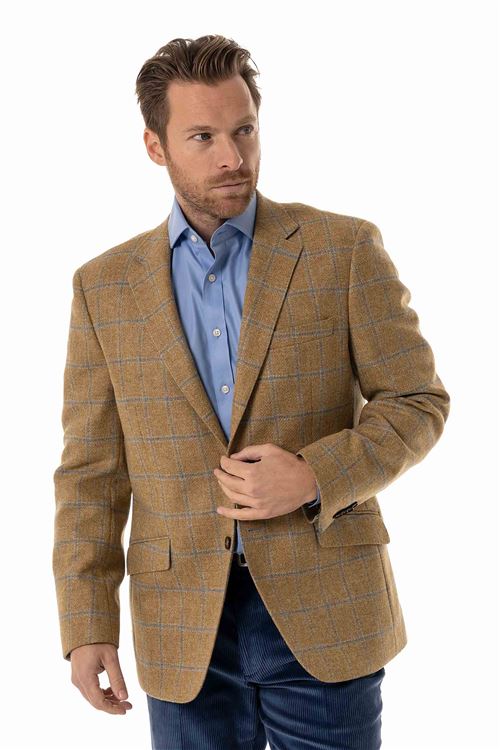 Cockfield Cornflower Tweed Overcheck Jacket