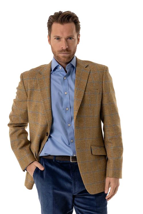 Cockfield Cornflower Tweed Overcheck Jacket